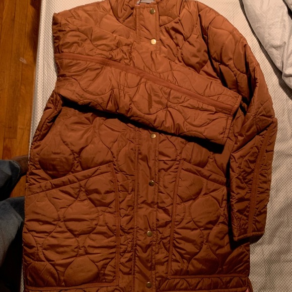 J.Crew New Quilted Cocoon Puffer Coat Sz Large - Picture 5 of 10